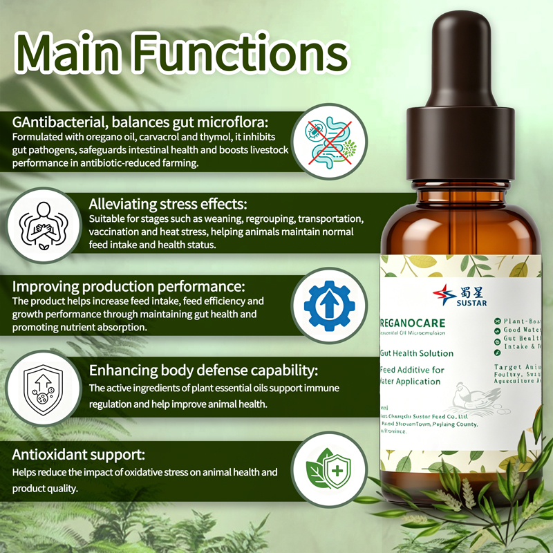 Compound Plant-Based Micro-emulsified Essential Oil Functional Feed Additive OreganoCare