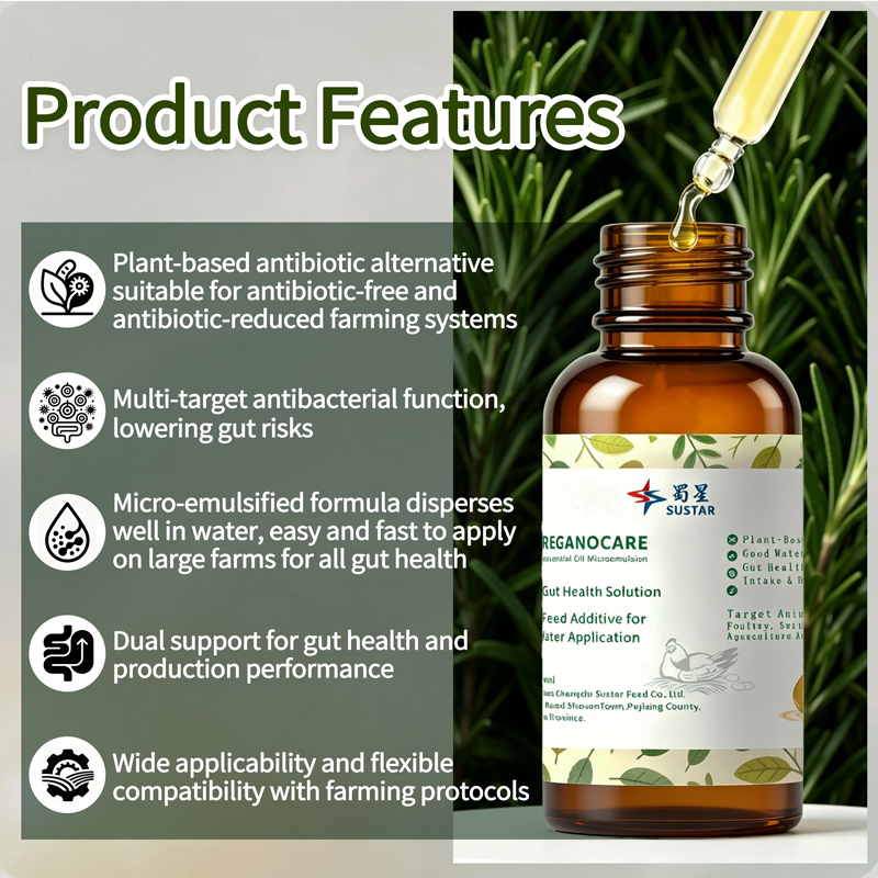 Compound Plant-Based Micro-emulsified Essential Oil Functional Feed Additive OreganoCare