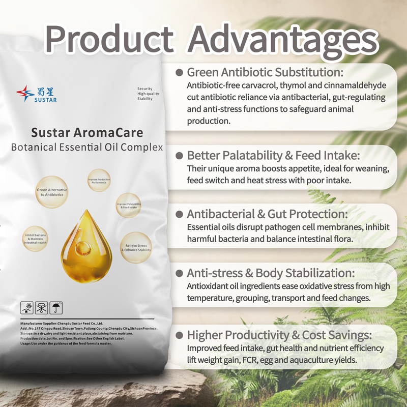 Plant Essential Oil Compound Attractant Phytogenic Feed Flavor Enhancer AromaCare