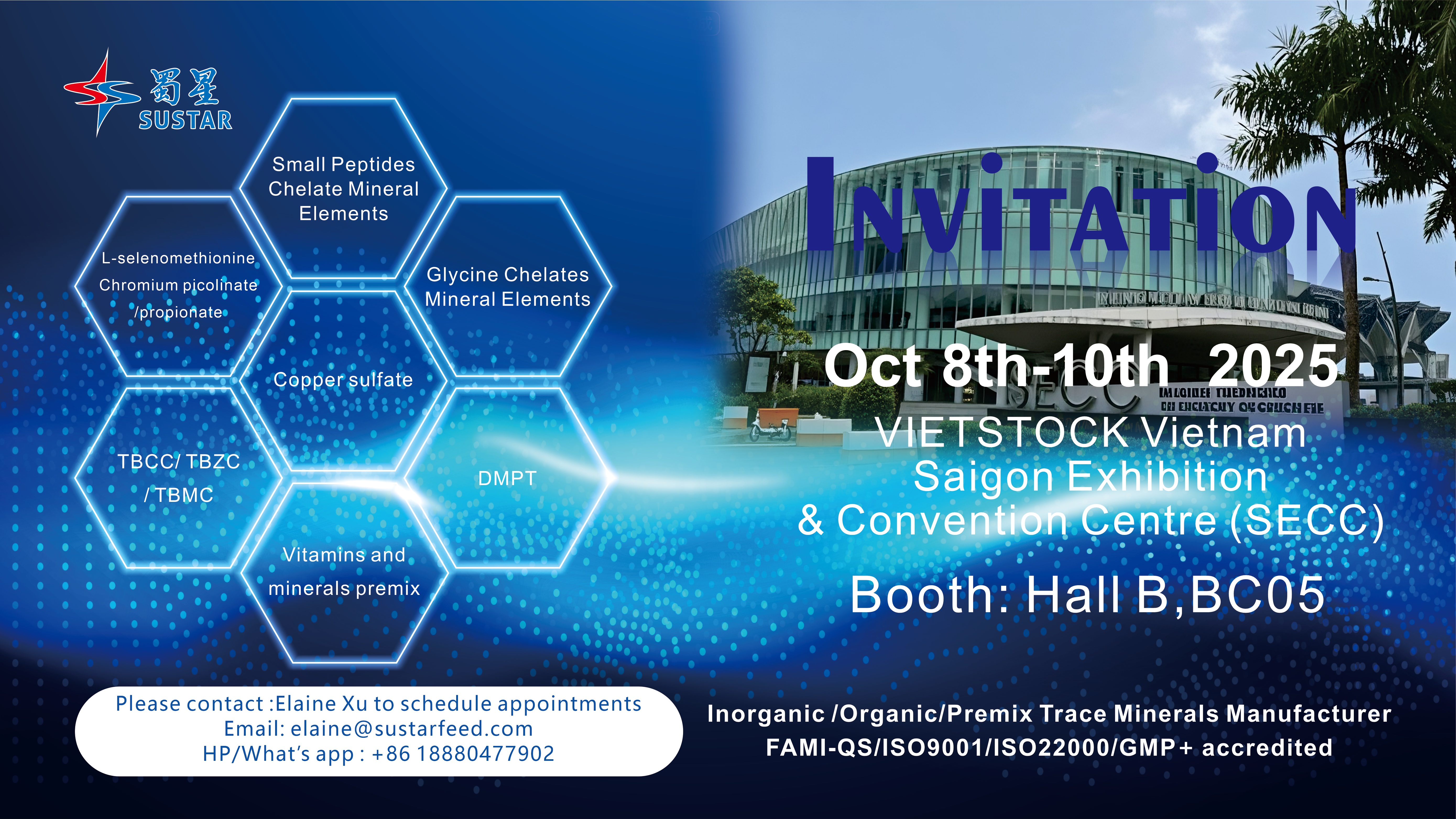 SUSTAR to Showcase High-Quality Feed Additives at VIETSTOCK 2025 in Ho Chi Minh City