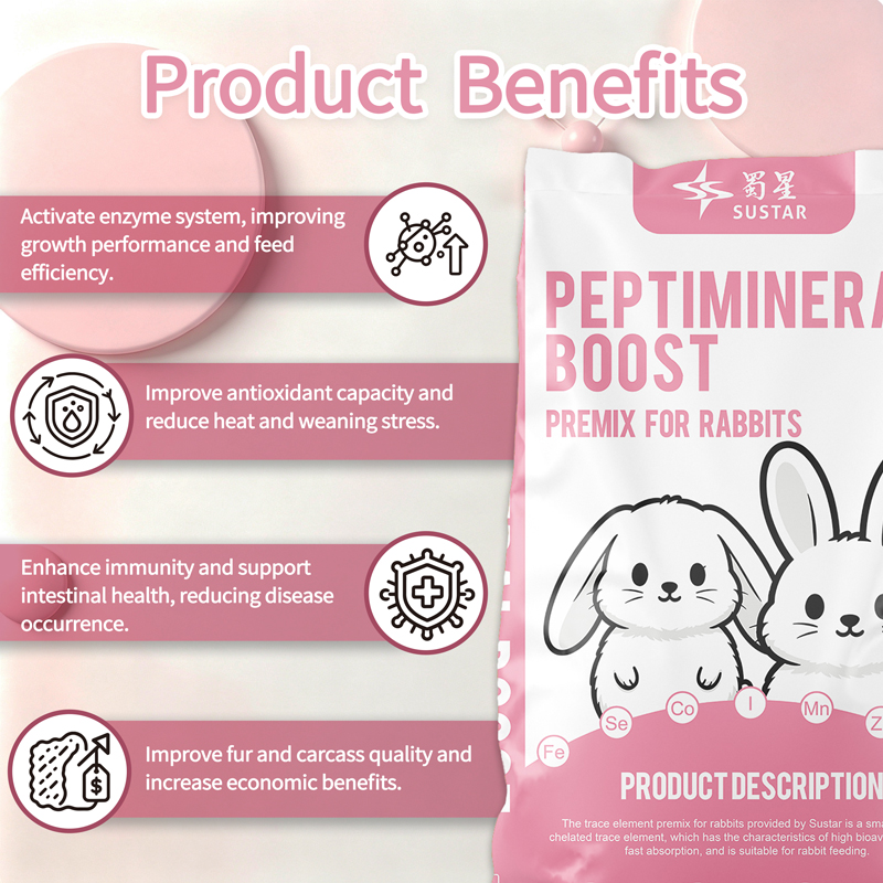 Small Peptide Chelated Minerals Premix for Rabbit Feed PeptiMineral Boost T201