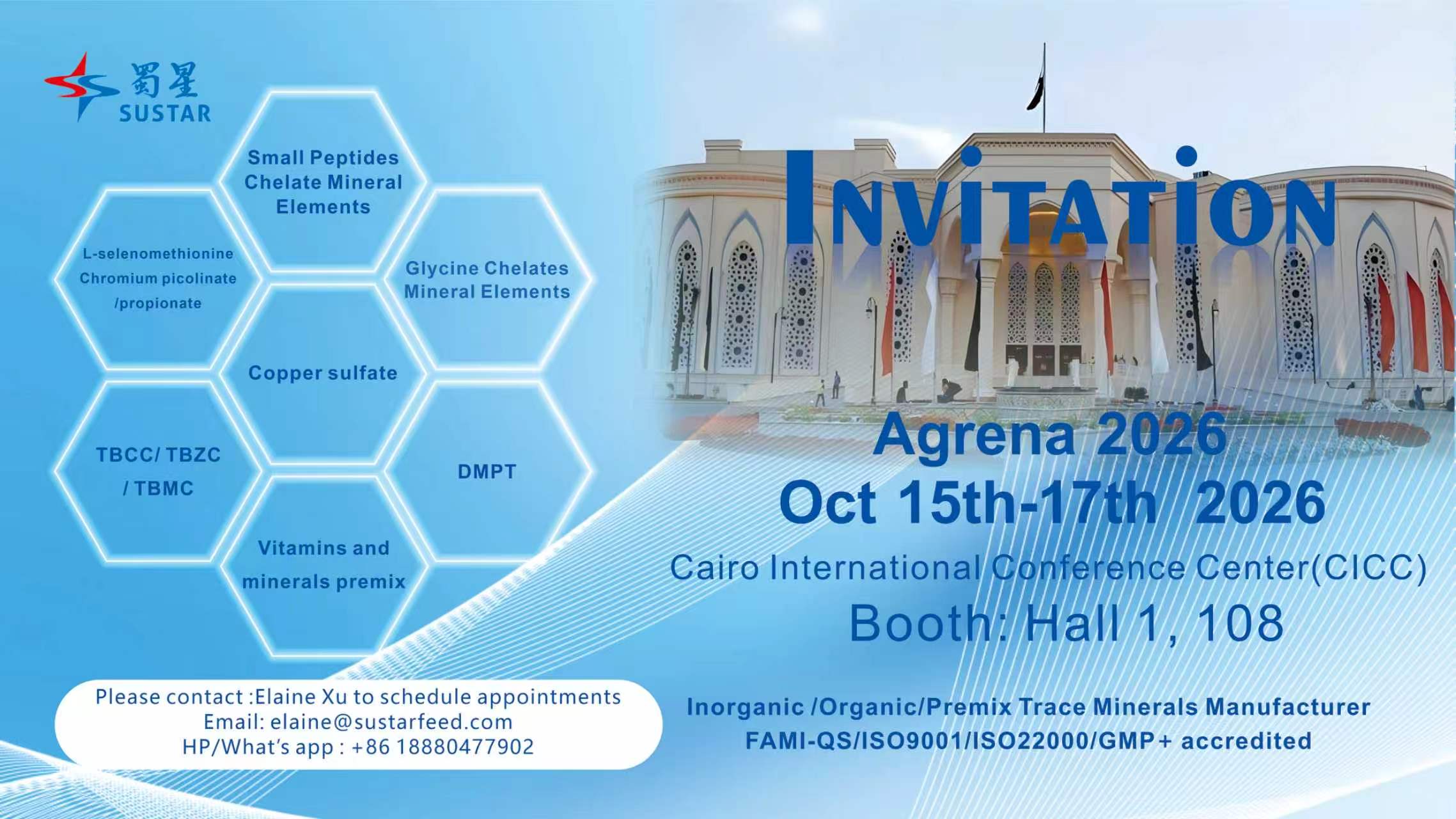 Sustar at Agrena 2026: Pioneering Mineral Nutrition in Cairo