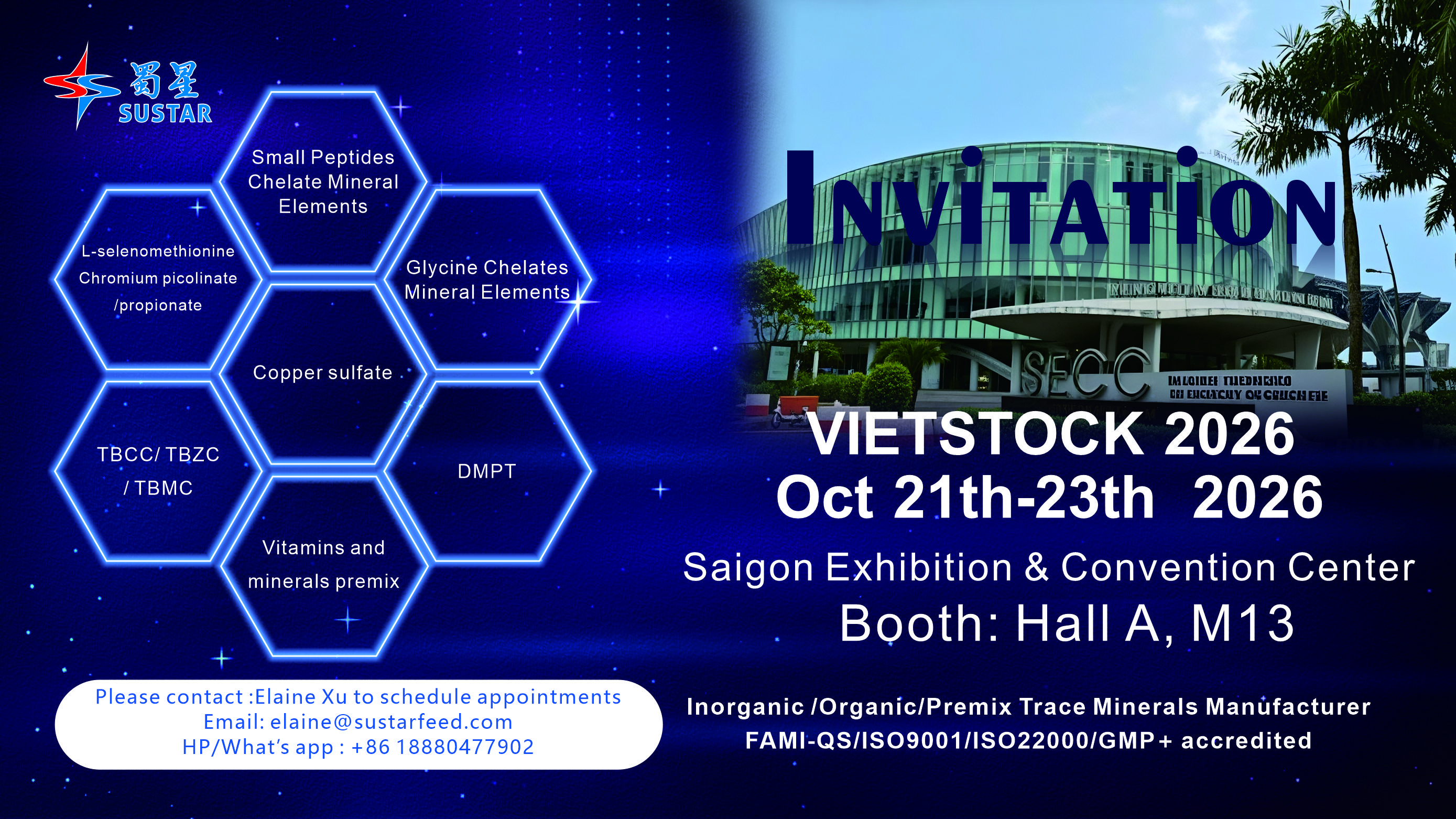 VIETSTOCK 2026 Exhibition  SUSTAR Feed Additives – Hall A M13