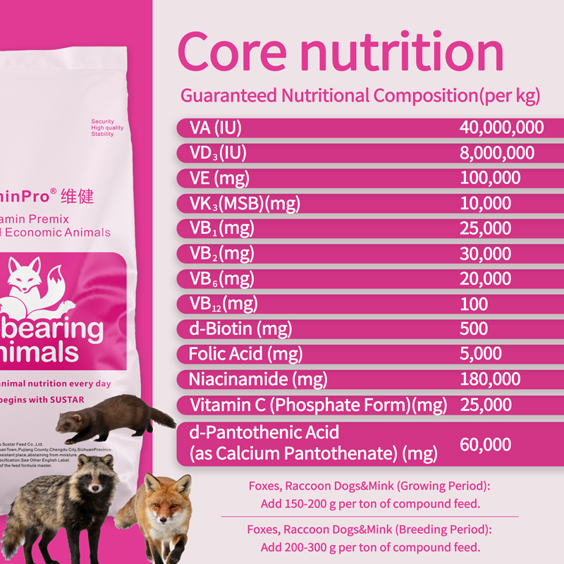 Vitamin Premix for Foxes, Raccoon Dogs, Mink SUSTAR VitaminPro X701 (1)